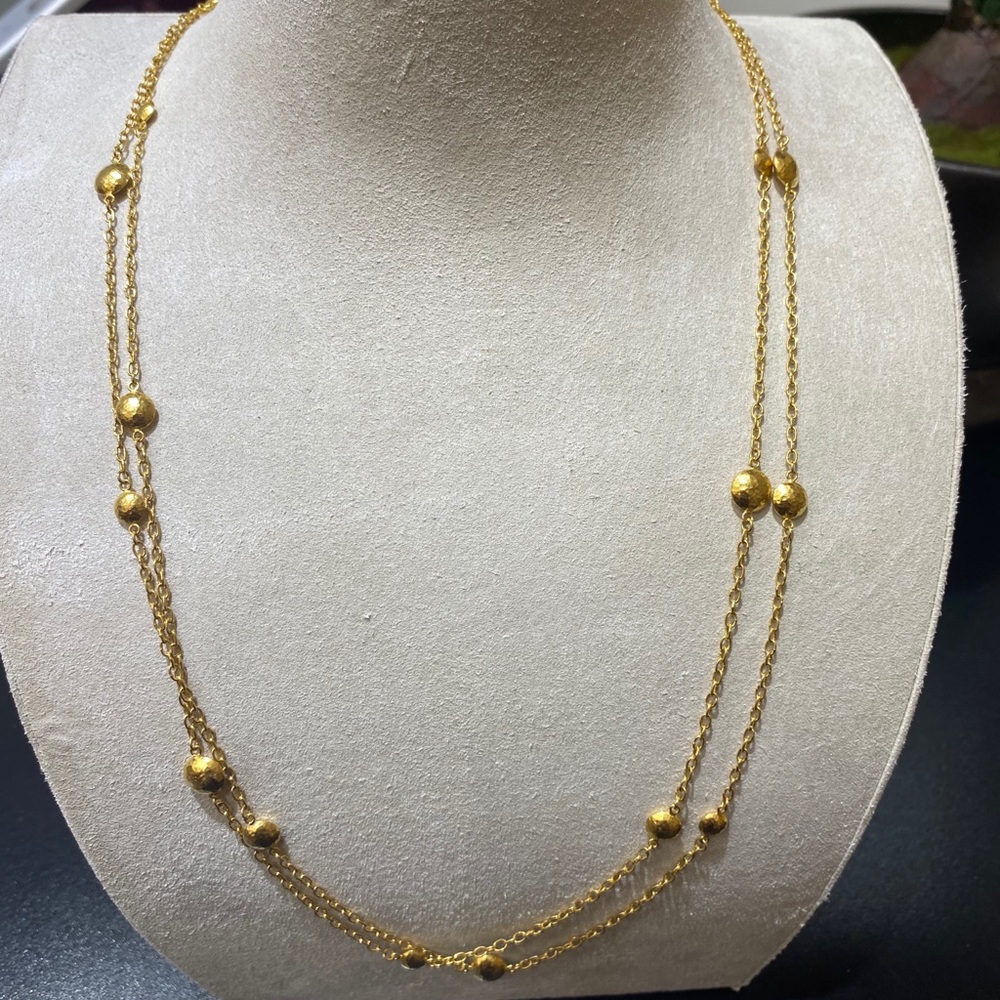 - 18karat Gurhan lentil necklace-designer
